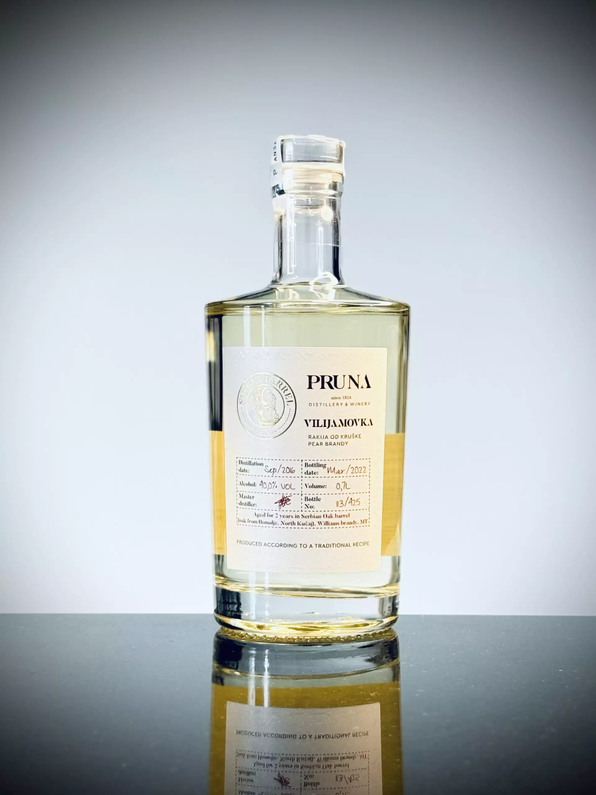 Single Barrel Rakija Vilijamovka 0,7L